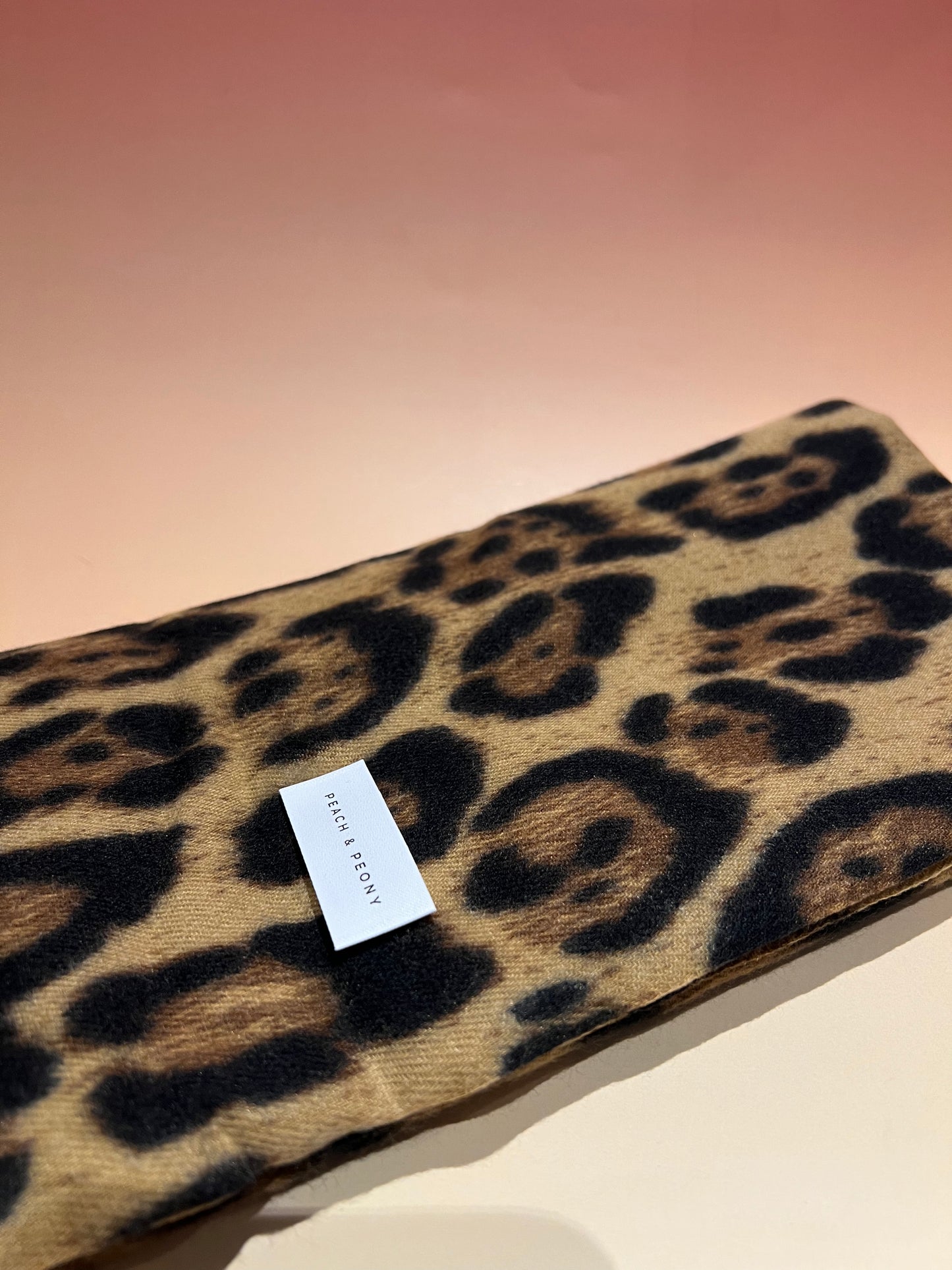 Soft Leopard Print Scarf with Fringe
