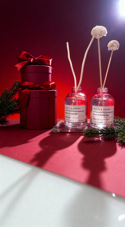 Peach, Lavender & White Tea Serene Reed Diffusers Home Fragrance Collection