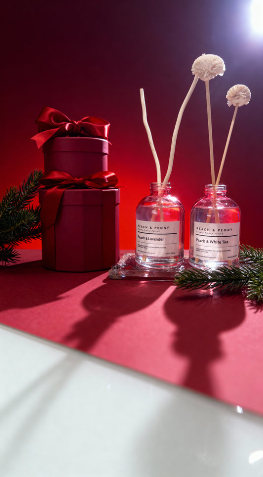 Peach, Lavender & White Tea Serene Reed Diffusers Home Fragrance Collection