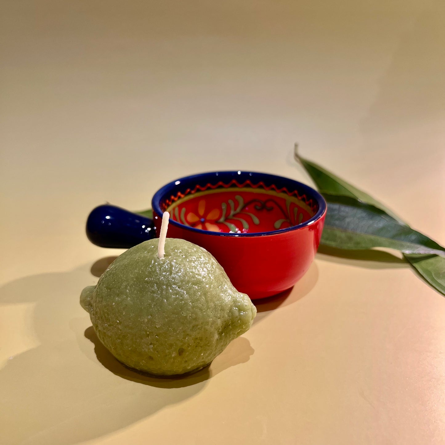 Lime Fruit-Inspired Beeswax Candle