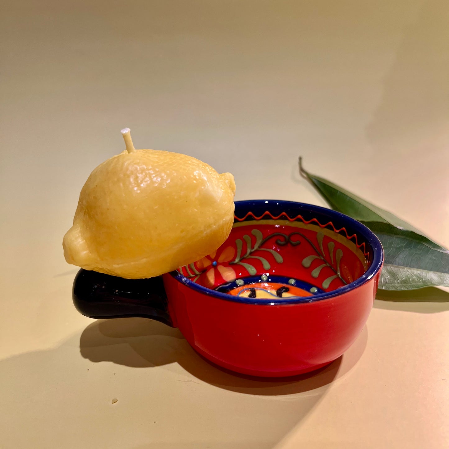 Lemon Fruit-Inspired Beeswax Candle