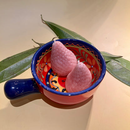 Strawberry Fruit-Inspired Beeswax Candle