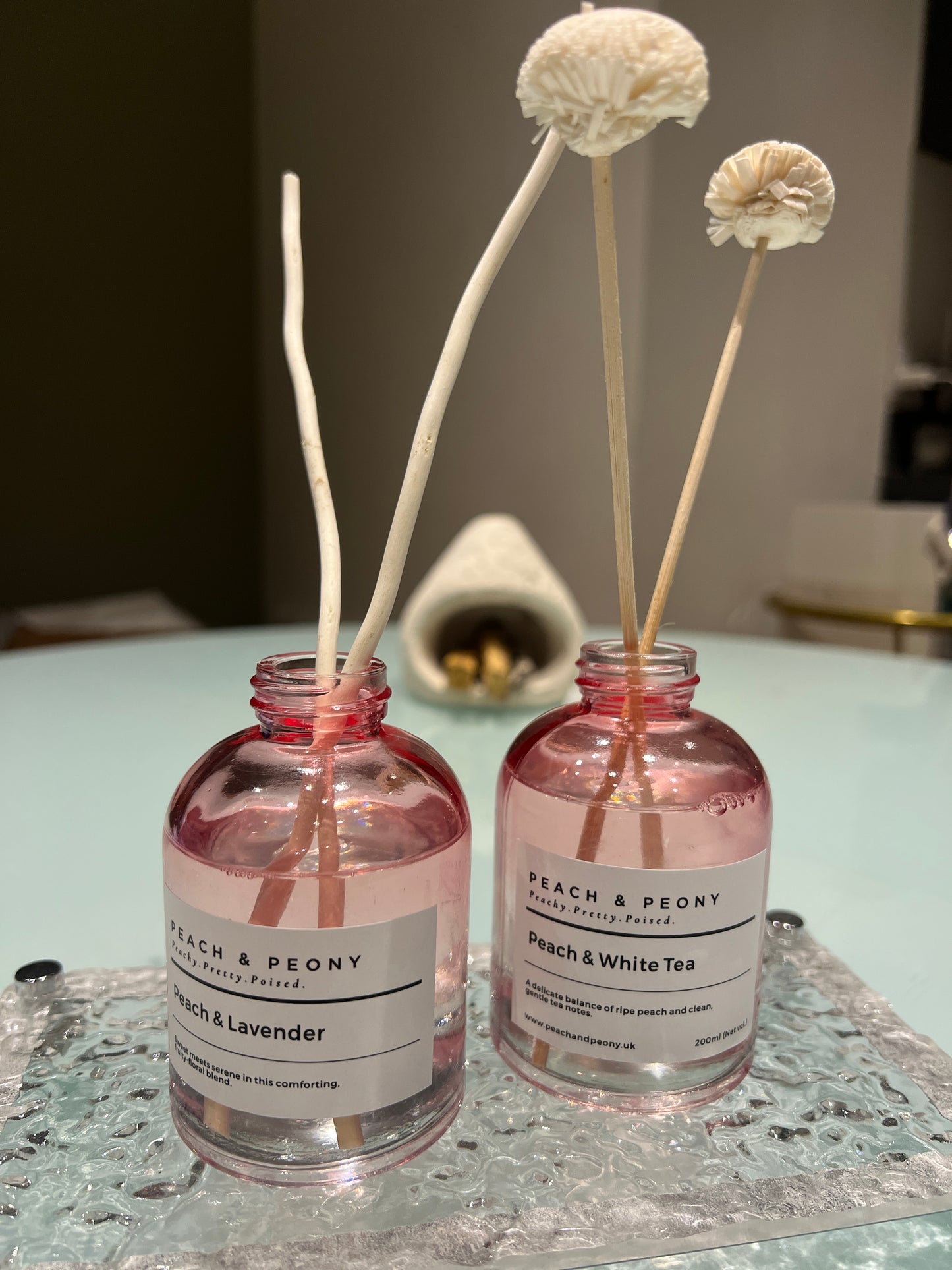 Peach, Lavender & White Tea Serene Reed Diffusers Home Fragrance Collection