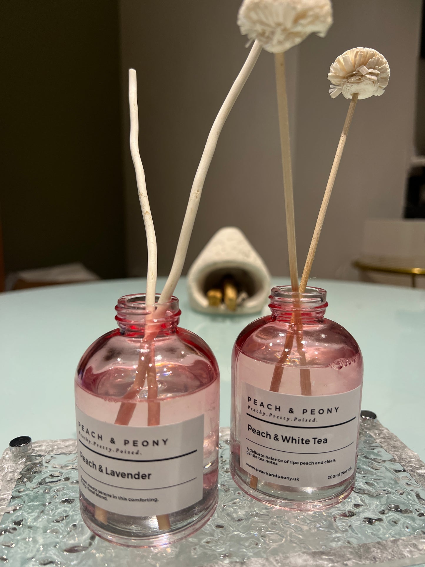 Peach, Lavender & White Tea Serene Reed Diffusers Home Fragrance Collection