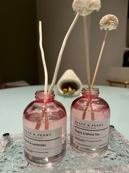 Peach, Lavender & White Tea Serene Reed Diffusers Home Fragrance Collection