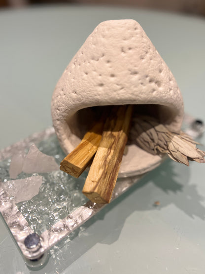 Palo Santo & Sage Cleansing Kit with Modern Concrete Holder Ritual Holder Set