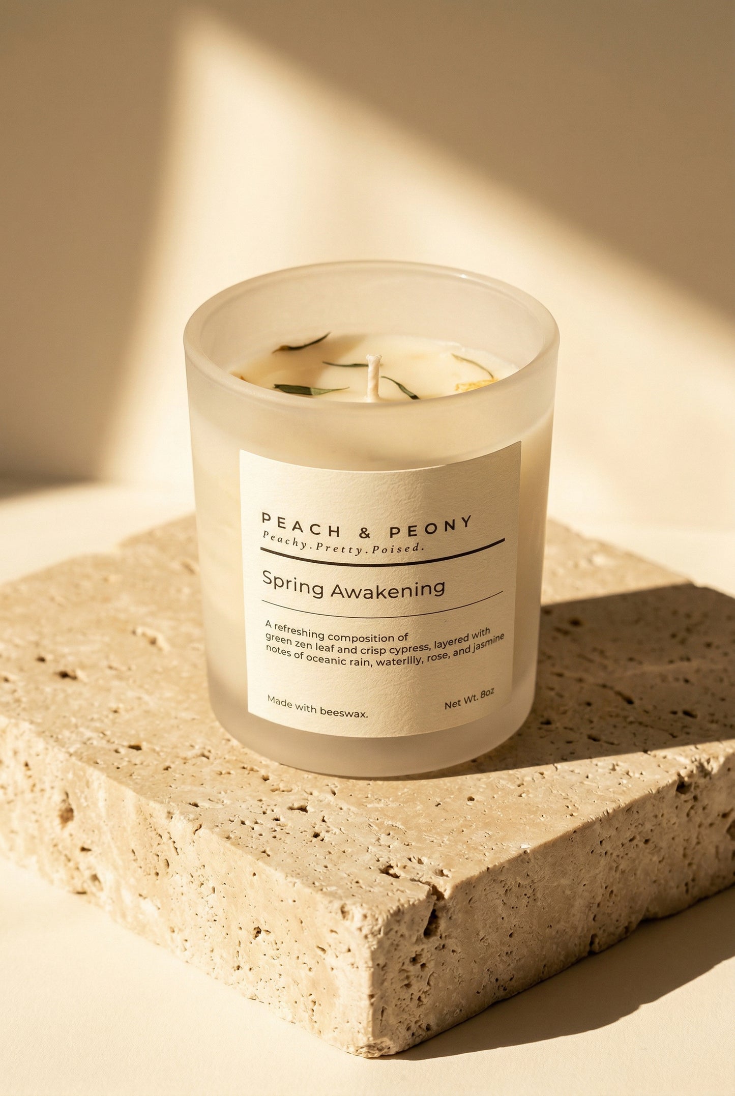 Handcrafted Natural Beeswax Floral Spring Candle