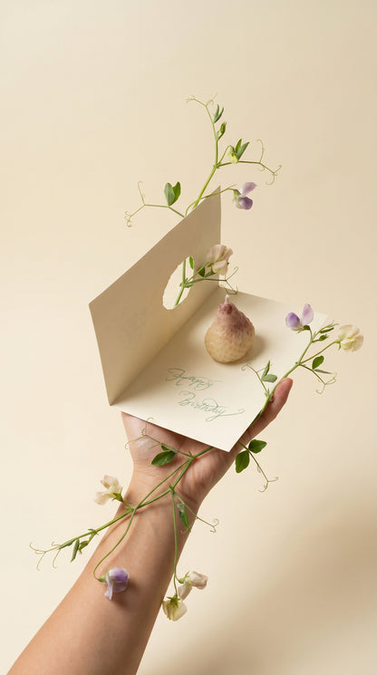 Beeswax Candle Gift With Handmade Birthday Card