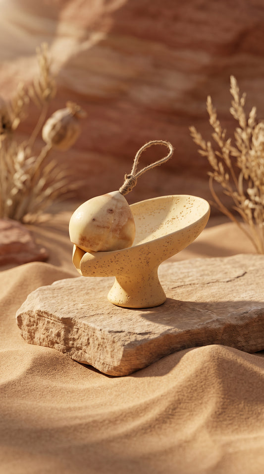 Natural Cold-Process Peach-Shaped Handmade Soap on a Rope