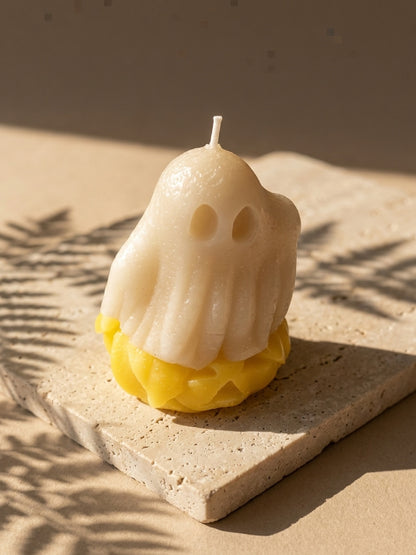 Handcrafted Autumn Cozy Beeswax Candle Collection Ghost Candles Halloween Decor
