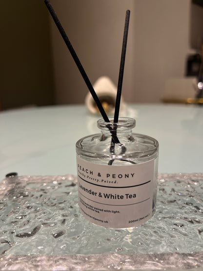Peach, Lavender & White Tea Serene Reed Diffusers Home Fragrance Collection