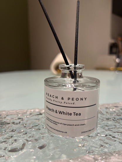 Peach, Lavender & White Tea Serene Reed Diffusers Home Fragrance Collection